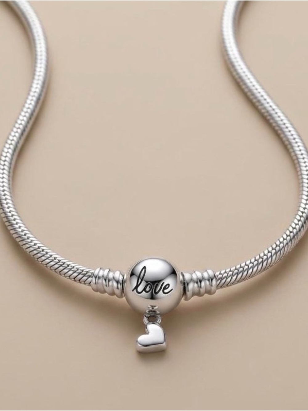 Silver 'Love' Heart Charm Bracelet - Women's Jewelry